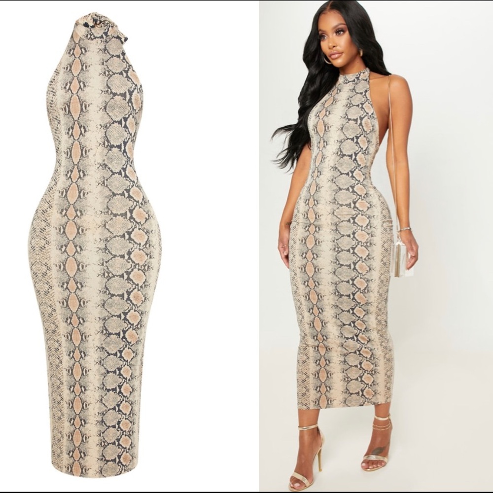 PLT Snake Print Maxi Dress
